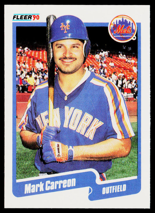Mark Carreon 1990 Fleer #198b New York Mets