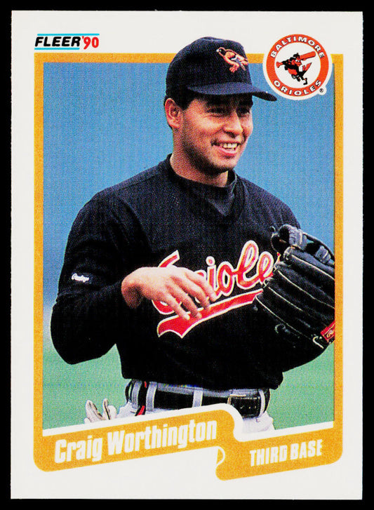Craig Worthington 1990 Fleer #195 Baltimore Orioles