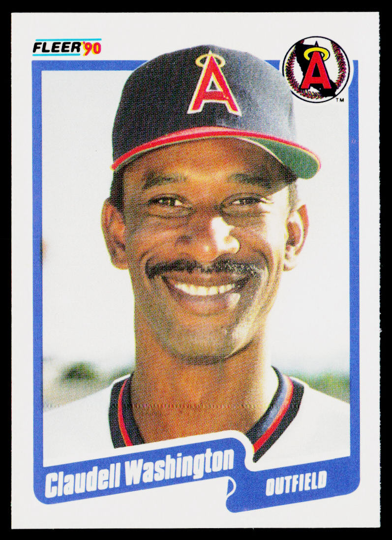 Claudell Washington 1990 Fleer #146b California Angels