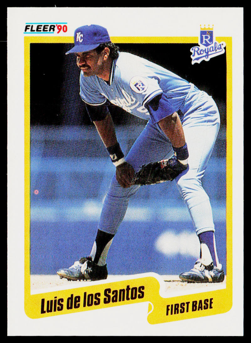 Luis De Los Santos 1990 Fleer #105b Kansas City Royals