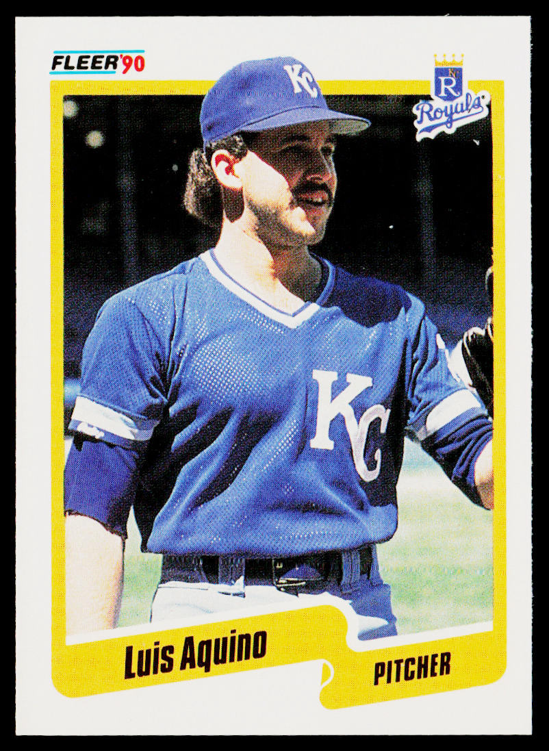 Luis Aquino 1990 Fleer #101b Kansas City Royals