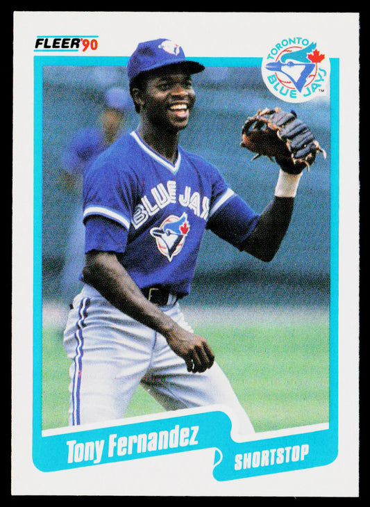 Tony Fernandez 1990 Fleer #80b Toronto Blue Jays