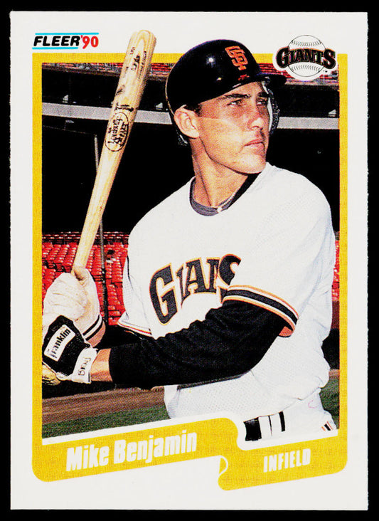 Mike Benjamin 1990 Fleer #51b RC San Francisco Giants
