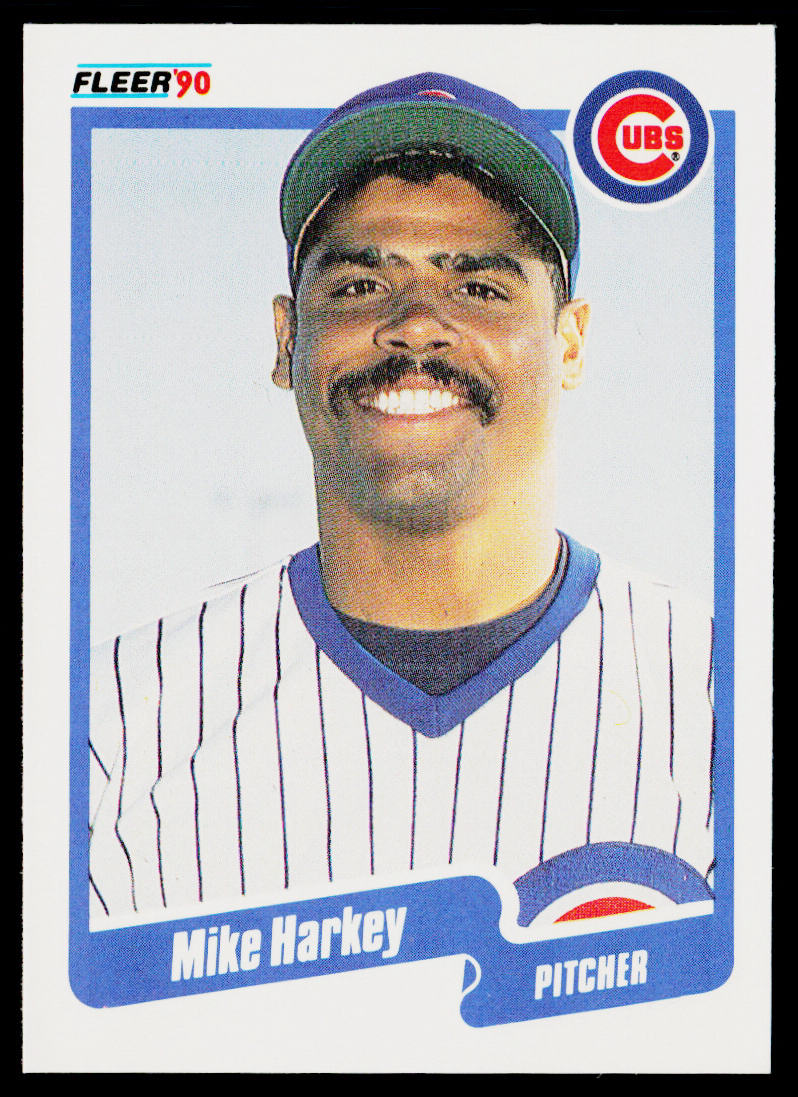 Mike Harkey 1990 Fleer #33b Chicago Cubs