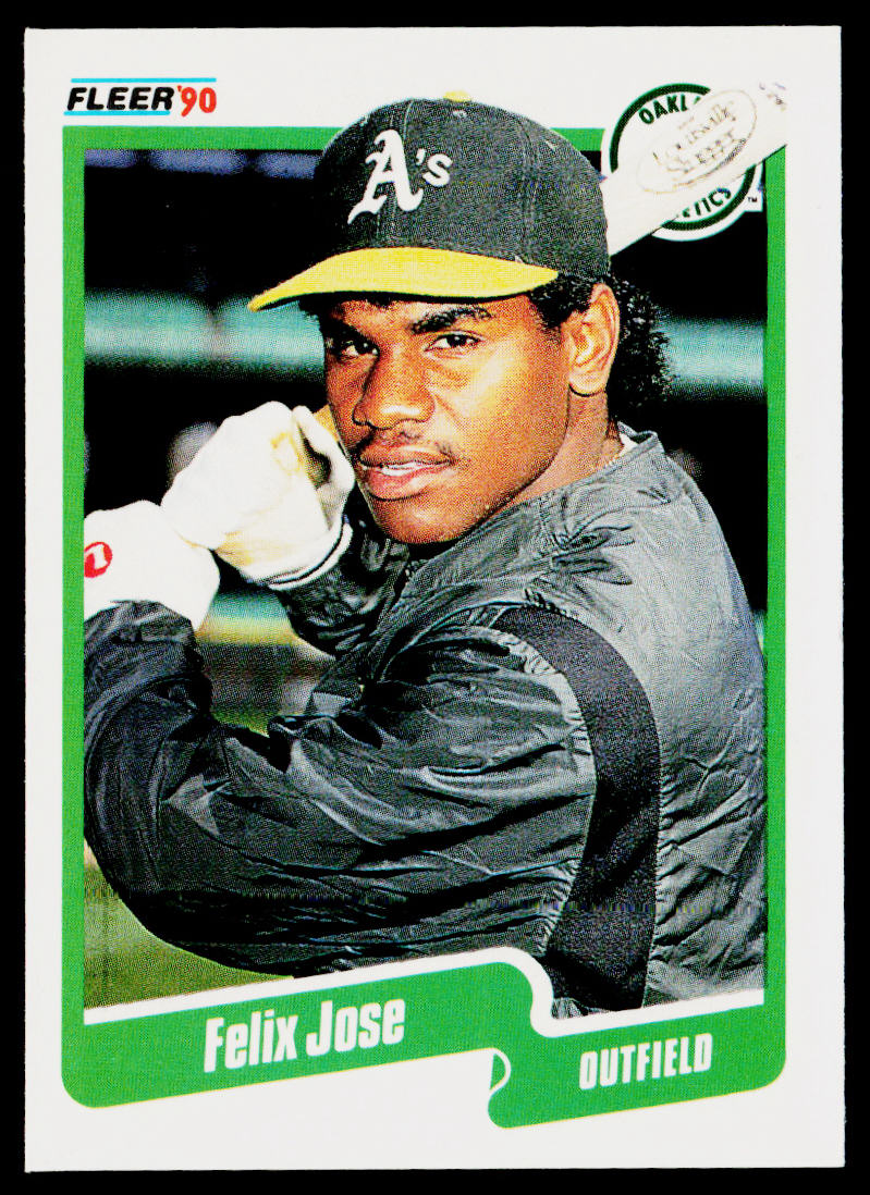 Felix Jose 1990 Fleer #13 Oakland Athletics