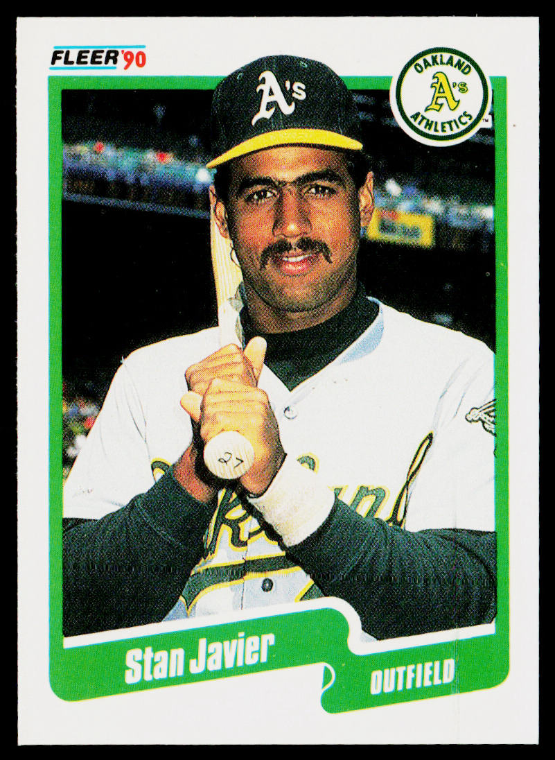 Stan Javier 1990 Fleer #12b Oakland Athletics
