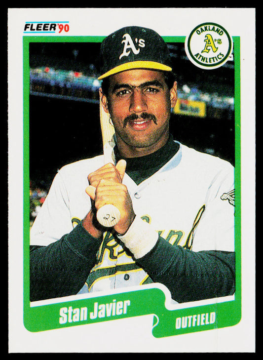 Stan Javier 1990 Fleer #12b Oakland Athletics