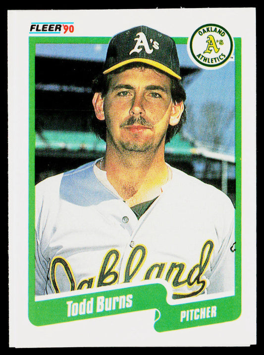 Todd Burns 1990 Fleer #2b Oakland Athletics
