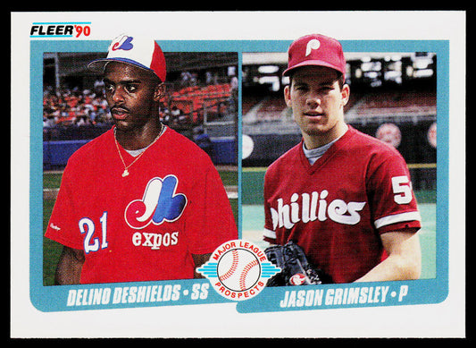 Delino DeShields / Jason Grimsley MLP, RC 1990 Fleer #653 RC