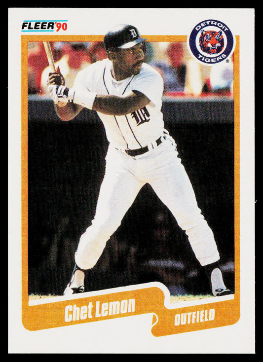 Chet Lemon 1990 Fleer #608b Detroit Tigers