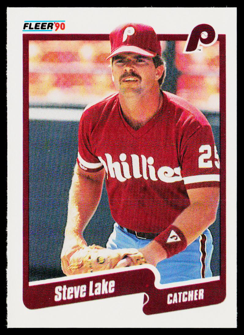 Steve Lake 1990 Fleer #566 Philadelphia Phillies
