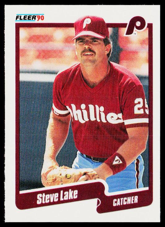 Steve Lake 1990 Fleer #566 Philadelphia Phillies