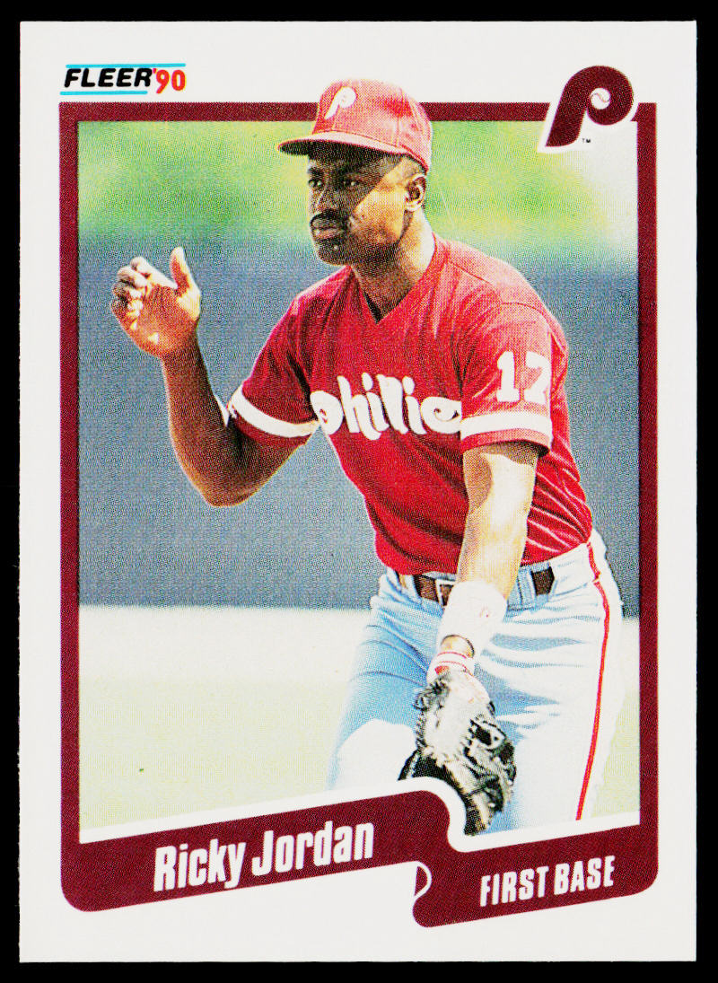 Ricky Jordan 1990 Fleer #564b Philadelphia Phillies