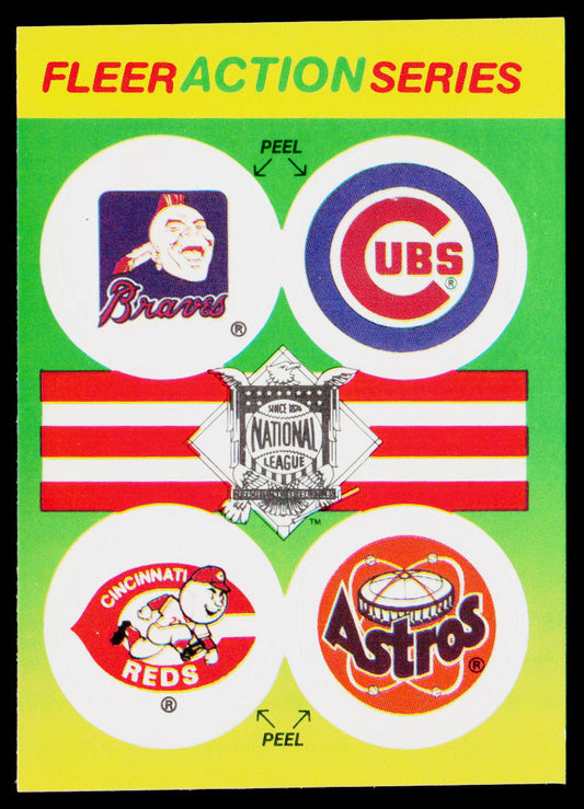 Braves / Cubs / Royals / Brewers 1990 Fleer Action Series Team Stickers #NNO