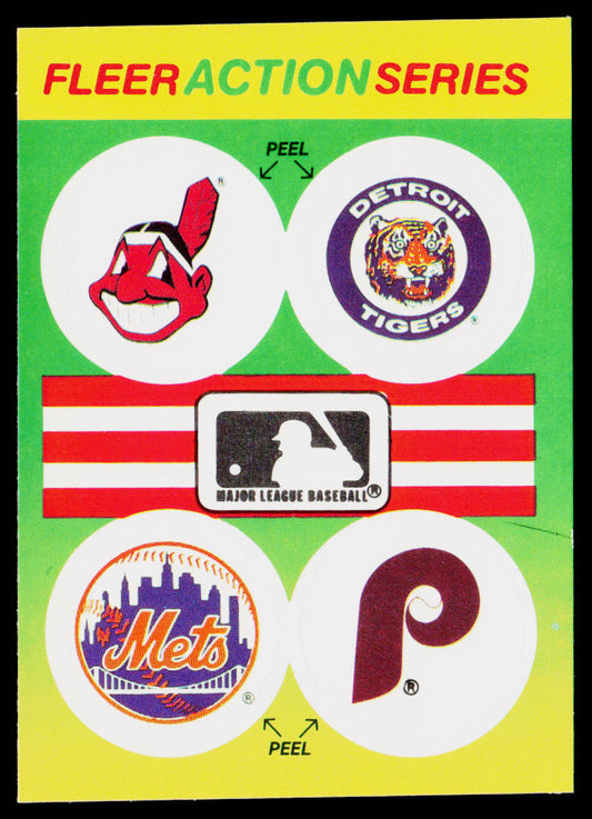 Indians / Tigers / Royals / Brewers 1990 Fleer Action Series Team Stickers #NNO
