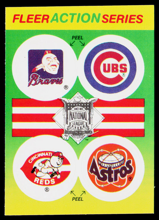 Braves / Cubs / Reds / Astros 1990 Fleer Action Series Team Stickers #NNO