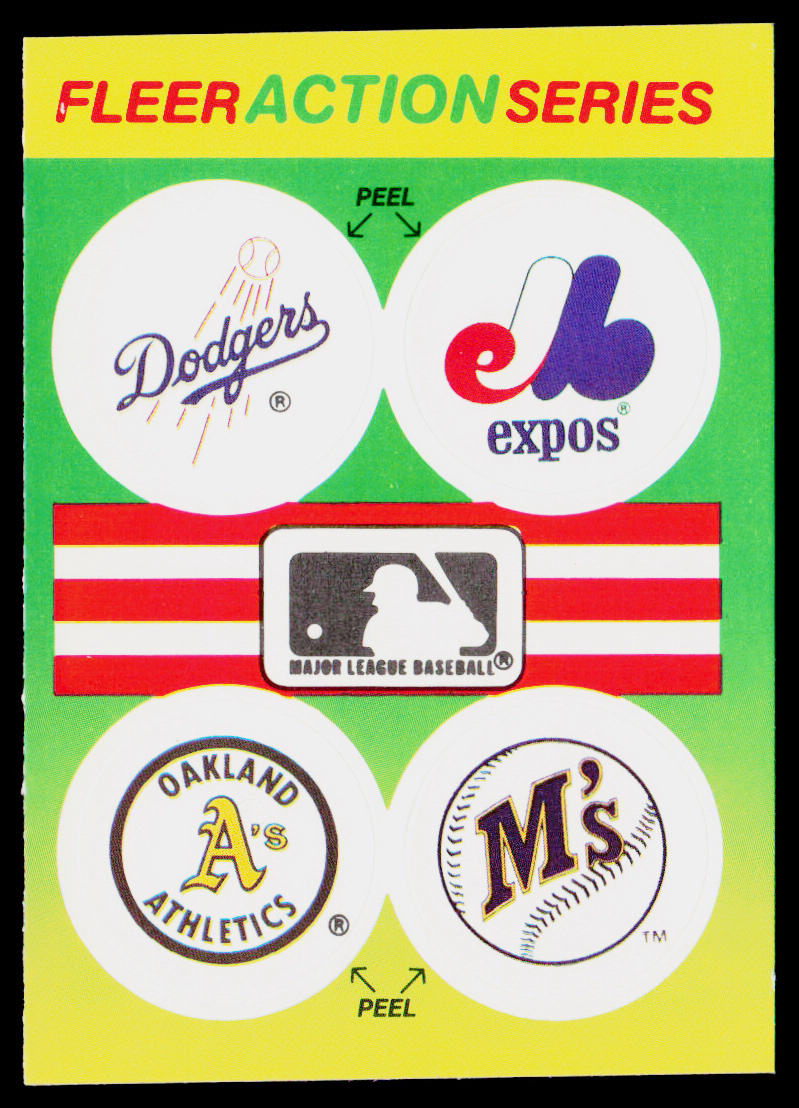 Dodgers / Expos / Athletics / Mariners 1990 Fleer Team Stickers #NNO
