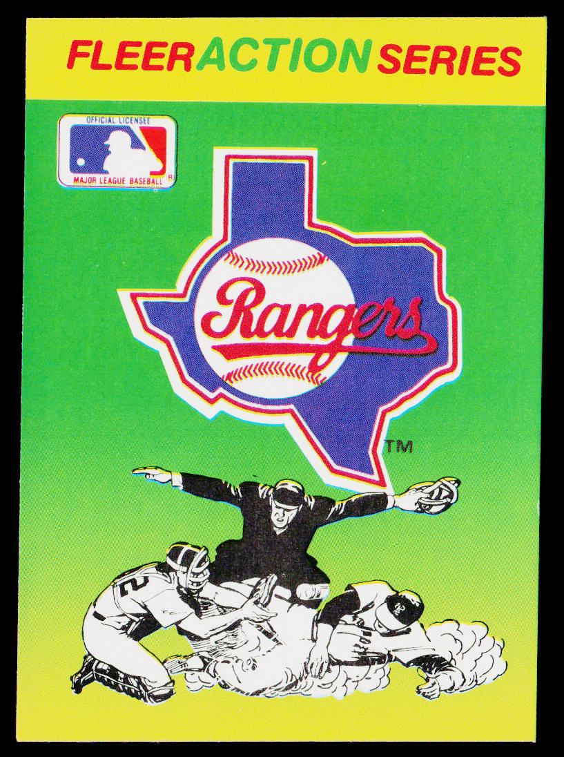 Texas Rangers 1990 Fleer Action Series Team Stickers #NNO Texas Rangers