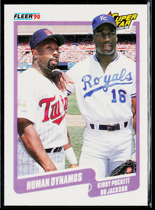 Kirby Puckett / Bo Jackson 1990 Fleer #635b