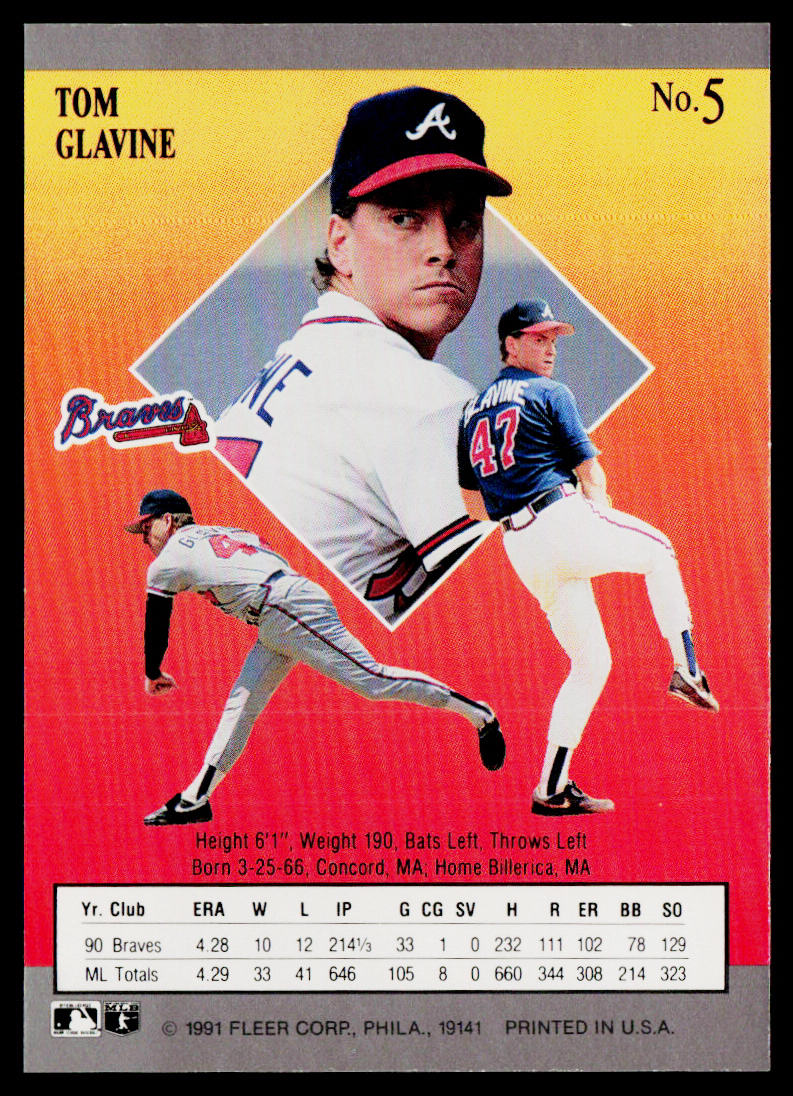 Tom Glavine 1991 Ultra #5 Atlanta Braves
