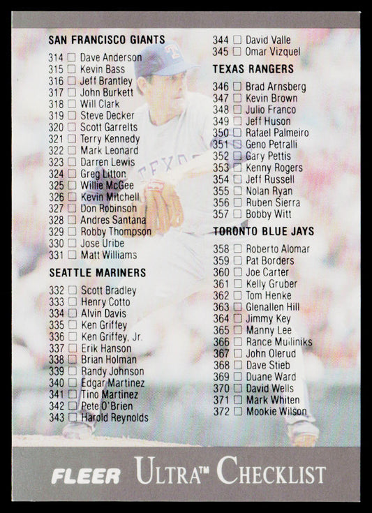 Checklist: 314-400 1991 Ultra #400