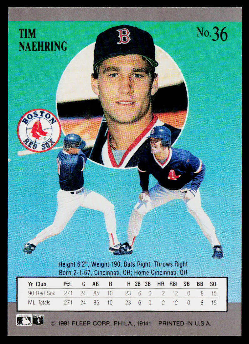 Tim Naehring 1991 Ultra #36 Boston Red Sox