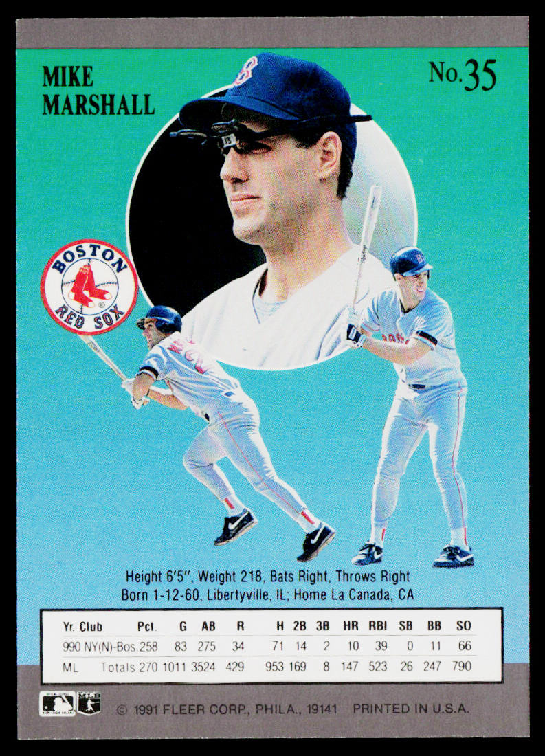 Mike Marshall 1991 Ultra #35 Boston Red Sox