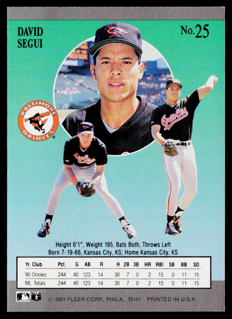 David Segui 1991 Ultra #25 Baltimore Orioles