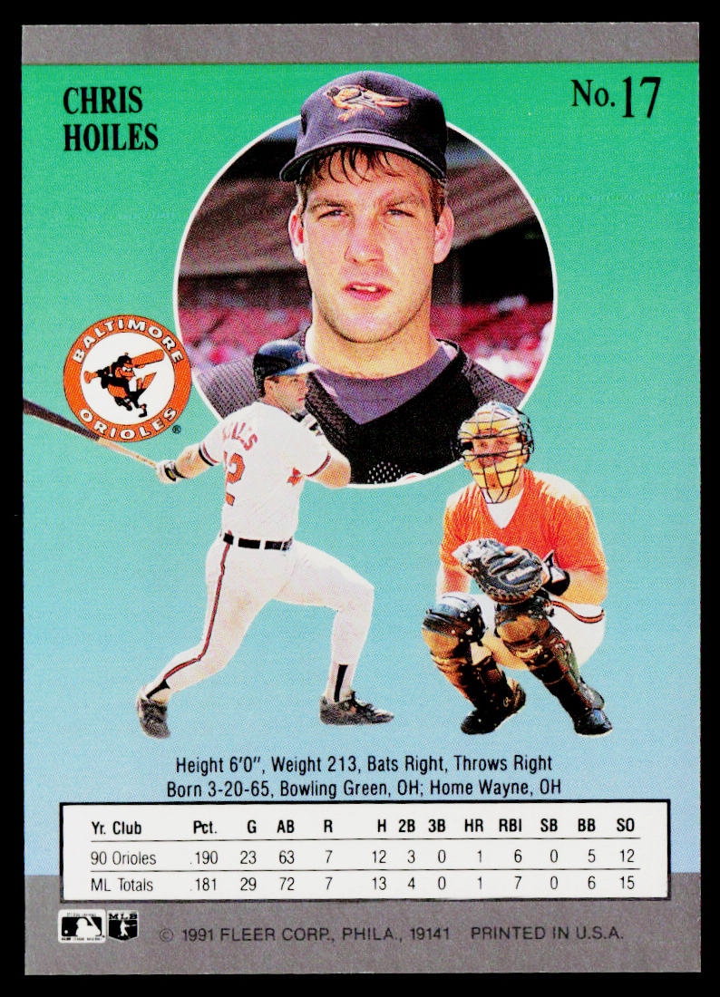 Chris Hoiles 1991 Ultra #17 Baltimore Orioles