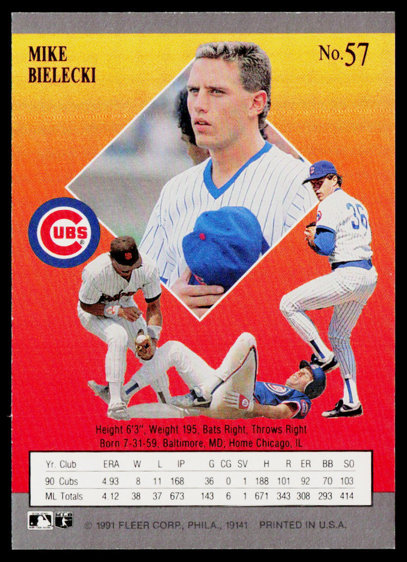 Mike Bielecki 1991 Ultra #57 Chicago Cubs