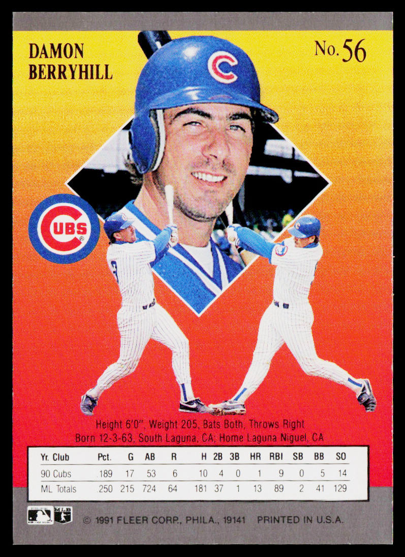 Damon Berryhill 1991 Ultra #56 Chicago Cubs
