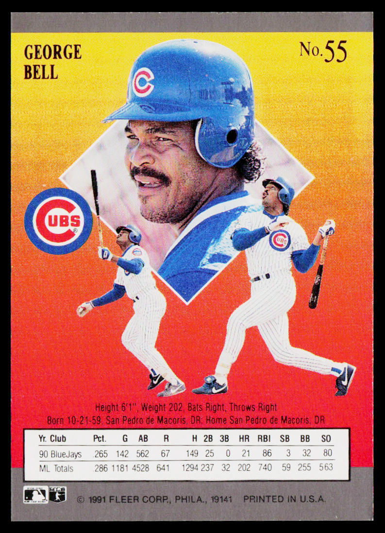 George Bell 1991 Ultra #55 Chicago Cubs