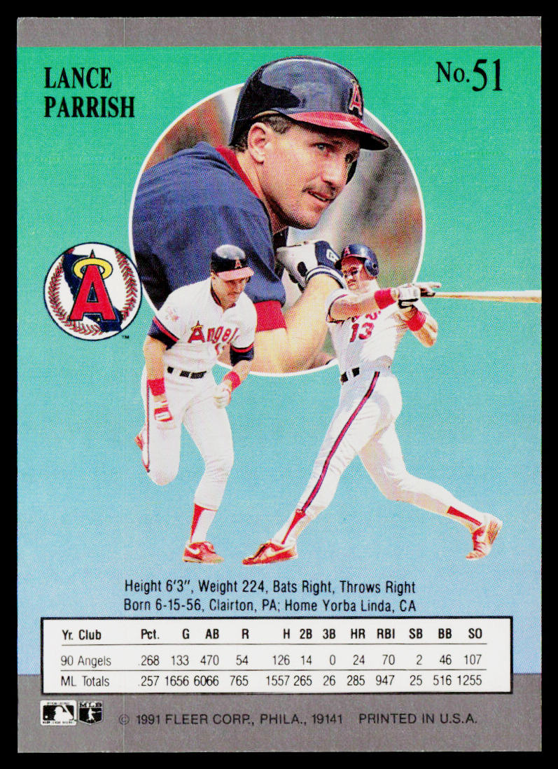 Lance Parrish 1991 Ultra #51 California Angels