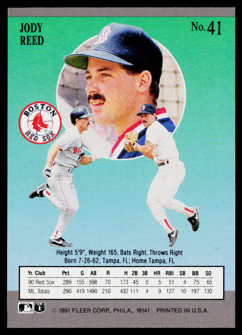 Jody Reed 1991 Ultra #41 Boston Red Sox