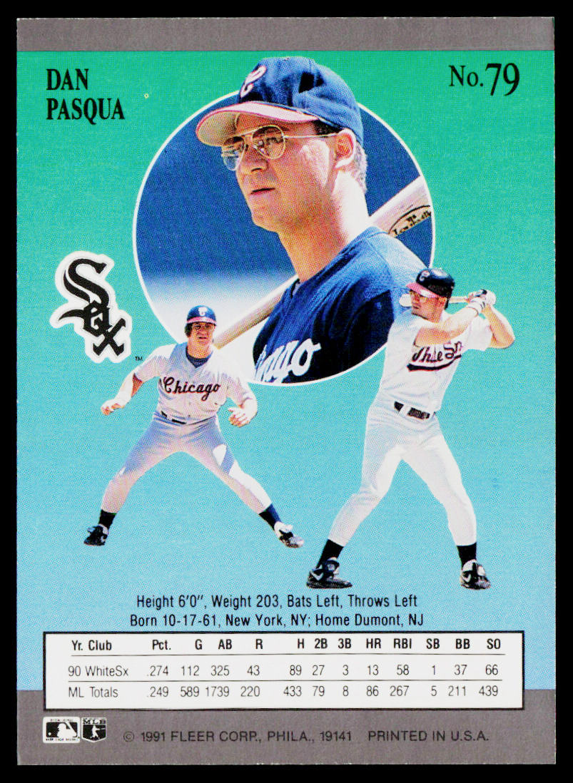 Dan Pasqua 1991 Ultra #79 Chicago White Sox