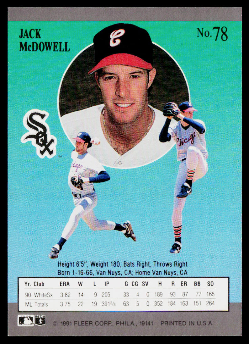 Jack McDowell 1991 Ultra #78 Chicago White Sox