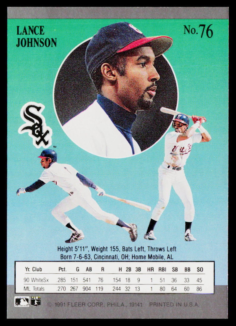 Lance Johnson 1991 Ultra #76 Chicago White Sox