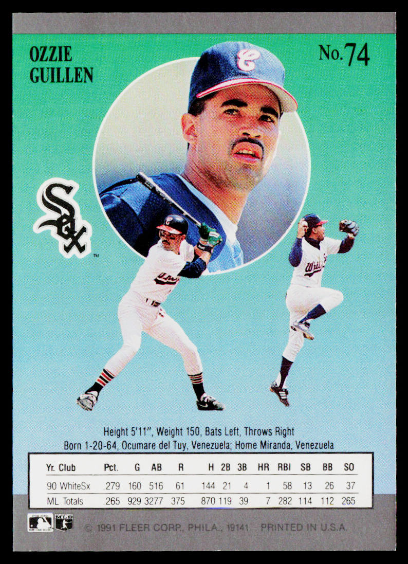 Ozzie Guillen 1991 Ultra #74 Chicago White Sox