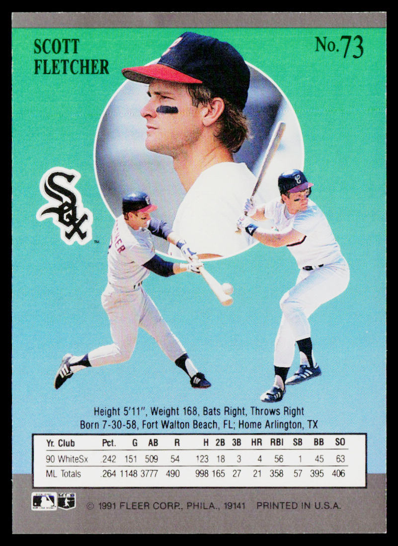 Scott Fletcher 1991 Ultra #73 Chicago White Sox