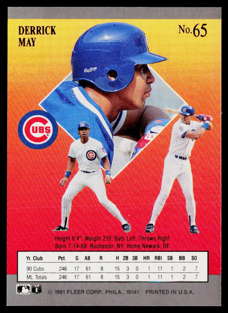 Derrick May 1991 Ultra #65 Chicago Cubs