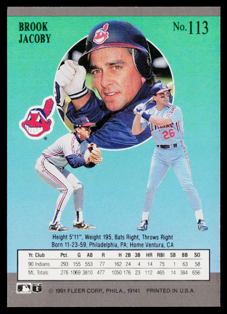 Brook Jacoby 1991 Ultra #113 Cleveland Indians