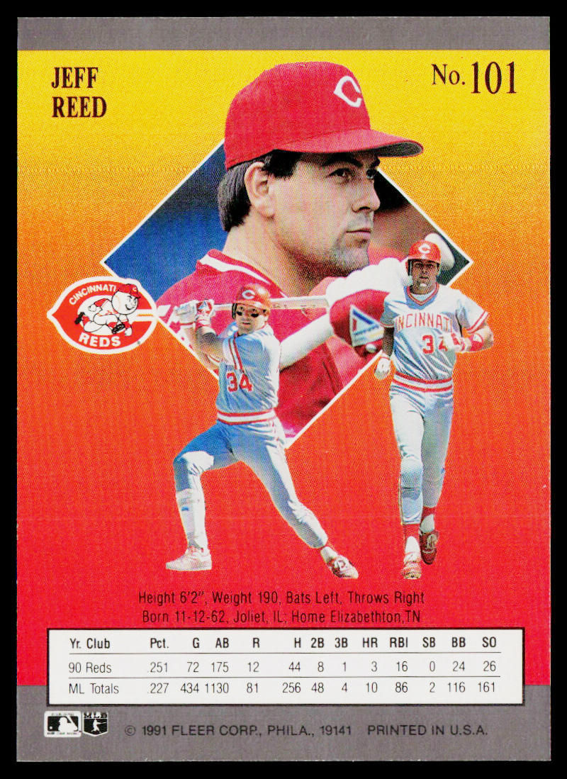 Jeff Reed 1991 Ultra #101 Cincinnati Reds