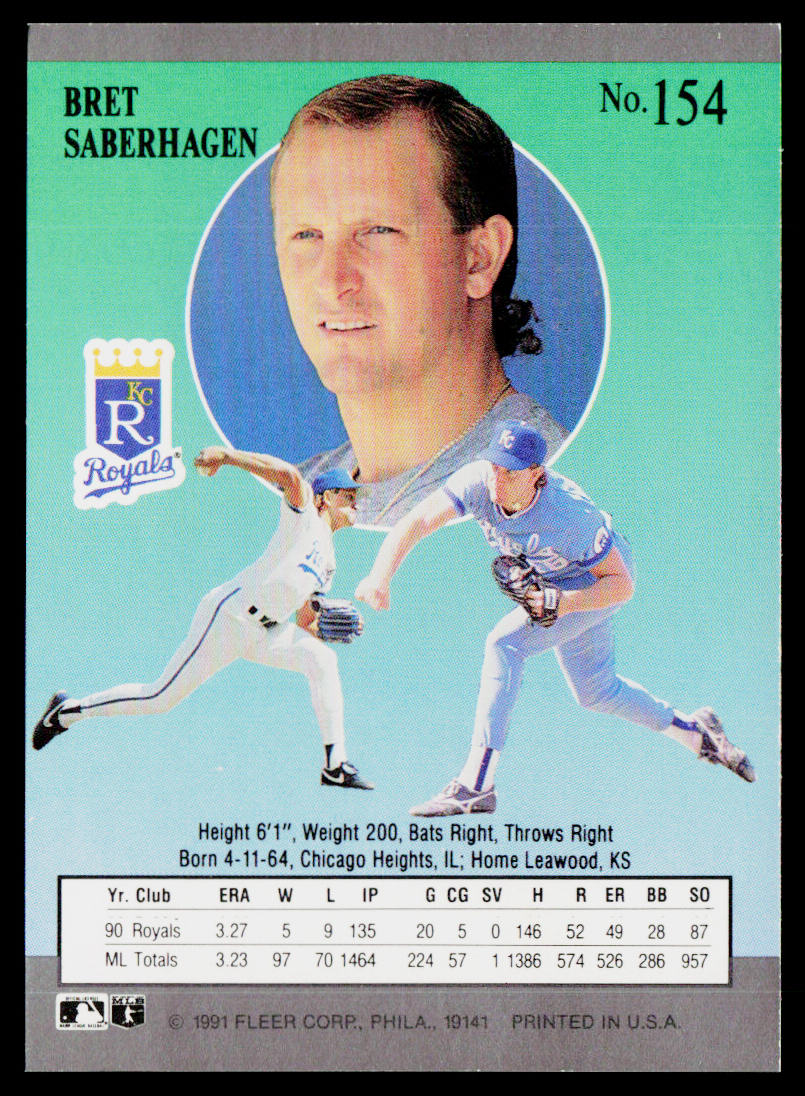 Bret Saberhagen 1991 Ultra #154 Kansas City Royals