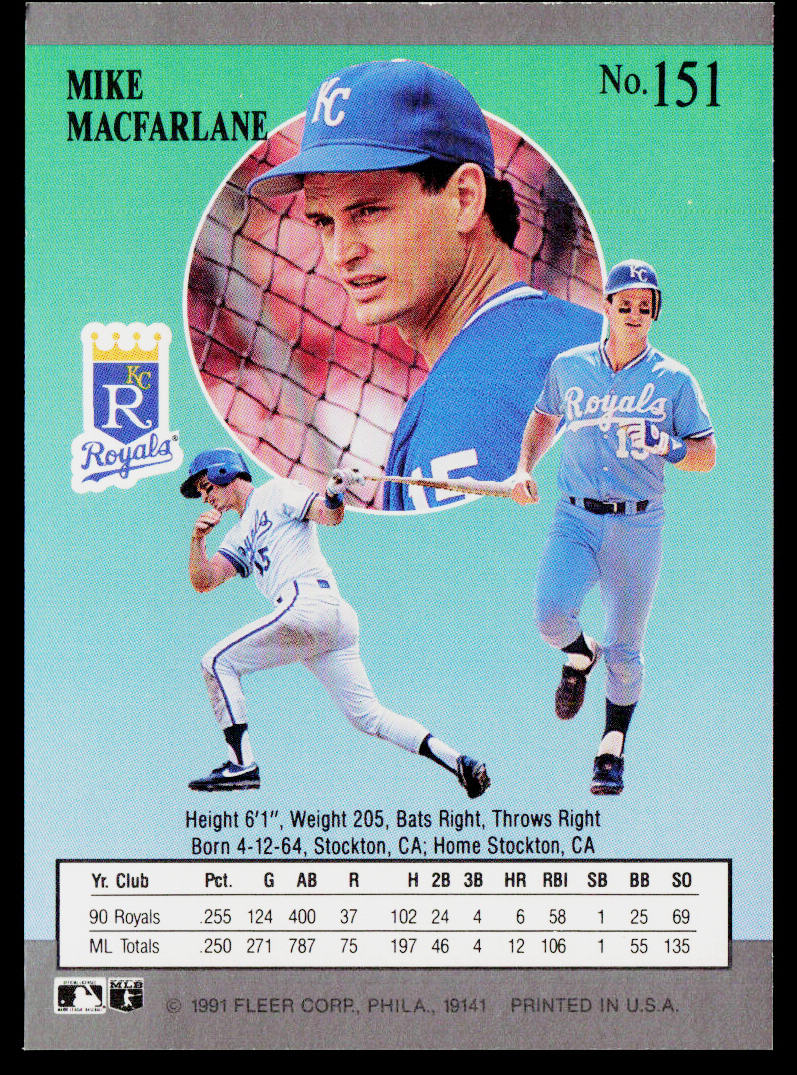 Mike Macfarlane 1991 Ultra #151 Kansas City Royals