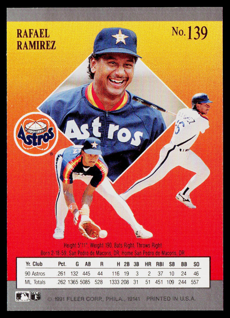 Rafael Ramirez 1991 Ultra #139 Houston Astros