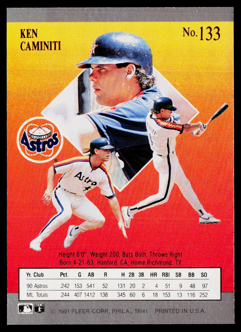 Ken Caminiti 1991 Ultra #133 Houston Astros