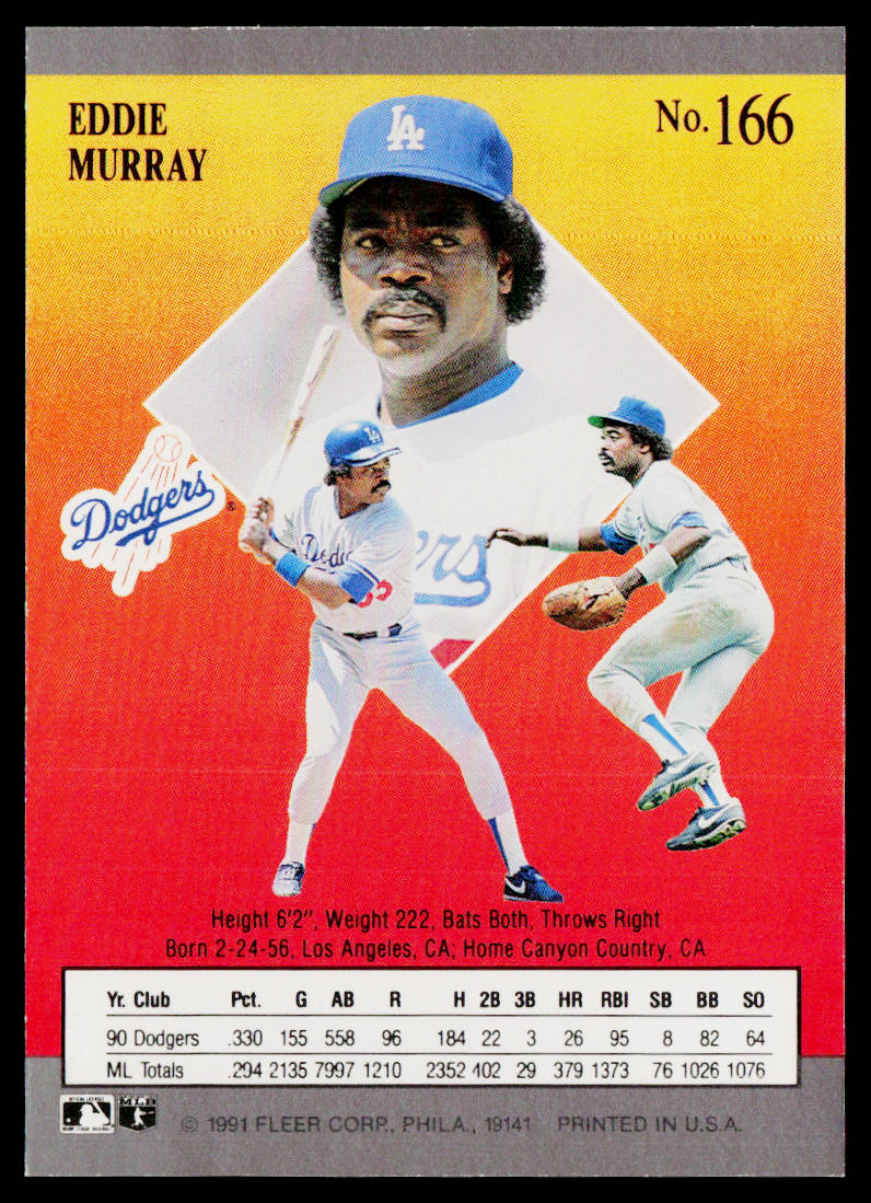 Eddie Murray 1991 Ultra #166 Los Angeles Dodgers