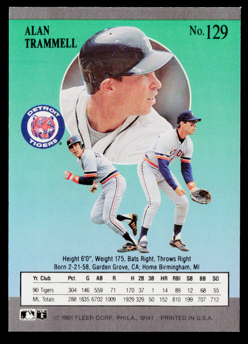Alan Trammell 1991 Ultra #129 Detroit Tigers