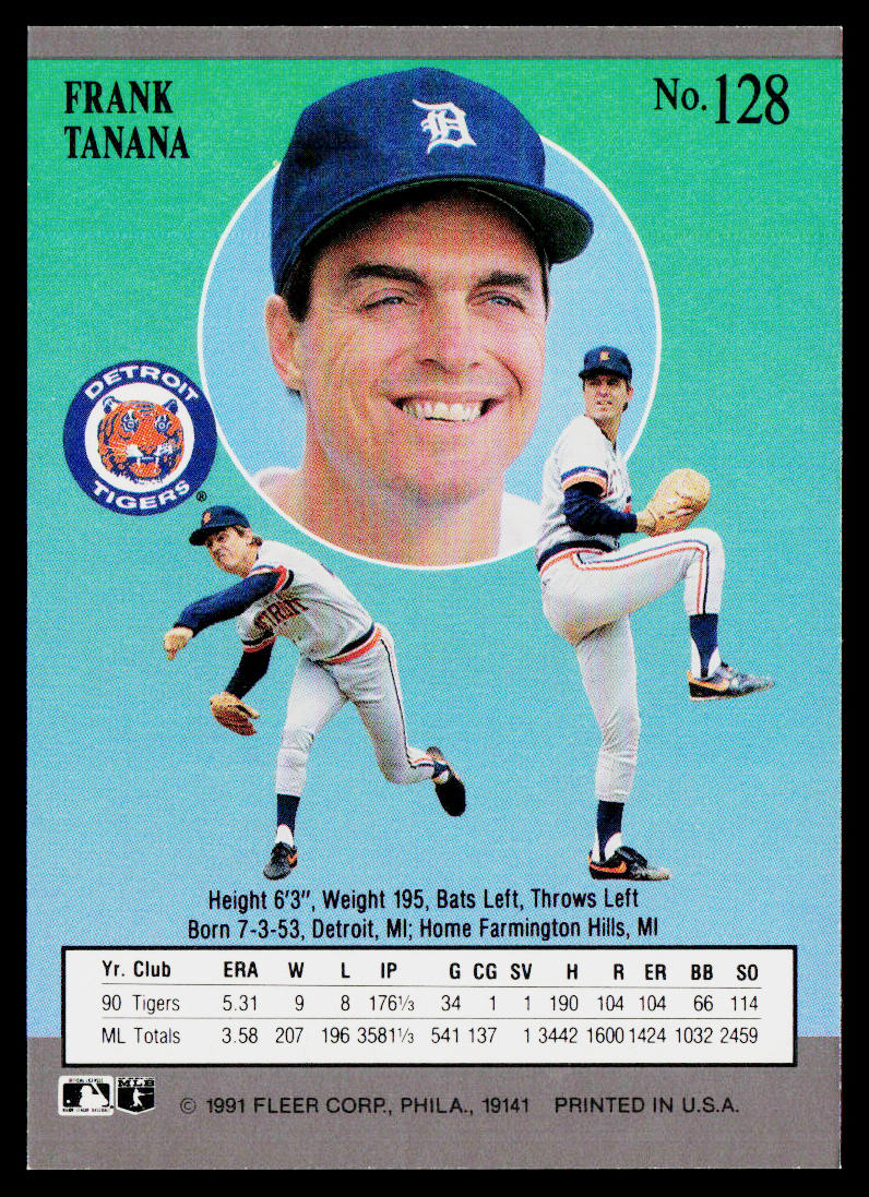 Frank Tanana 1991 Ultra #128 Detroit Tigers