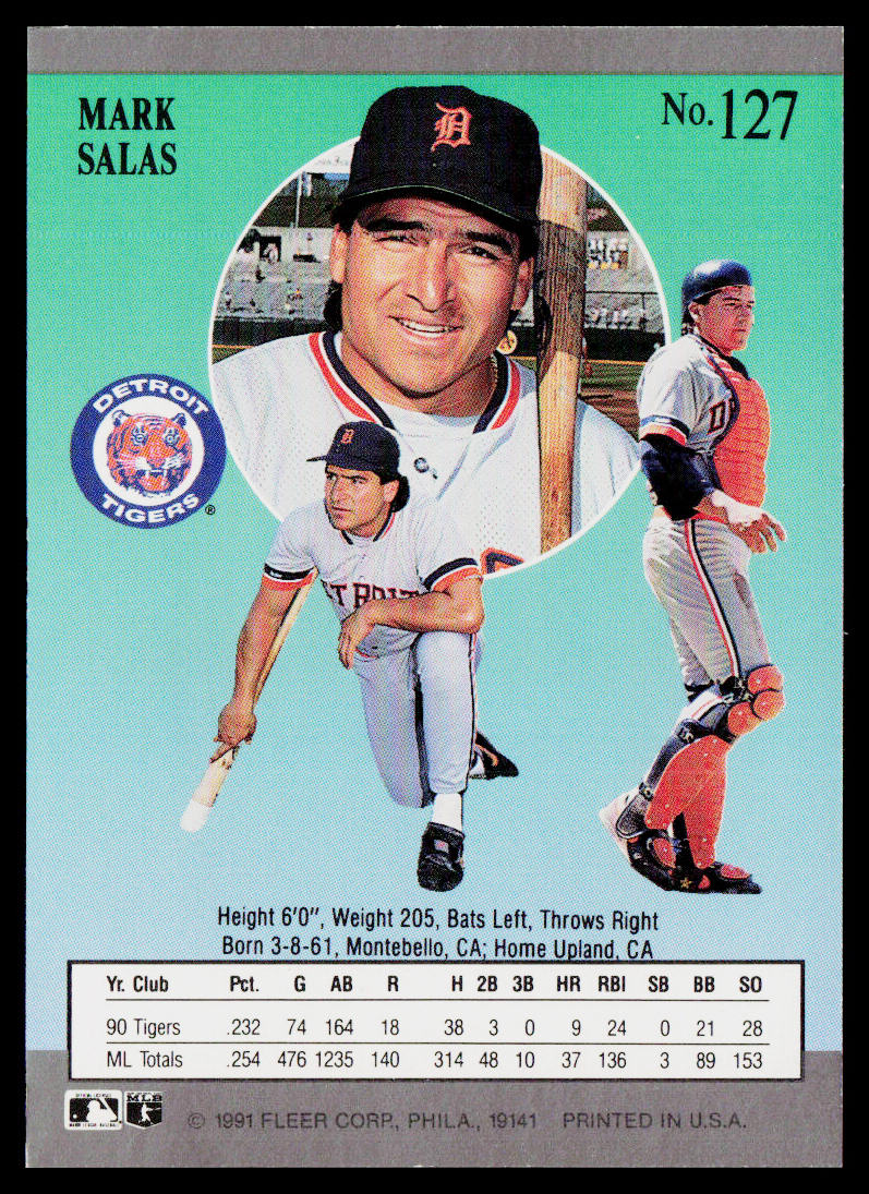 Mark Salas 1991 Ultra #127 Detroit Tigers